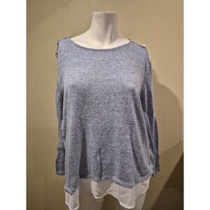 Iyla Woman Blue Top Blouse Long Sleeve Pullover Size L GUC